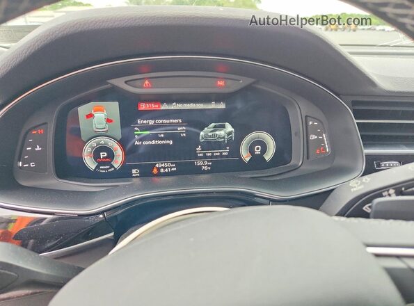 WA1EVBF11ND001235 2022 AUDI Q8 Black Вид щитка приладів