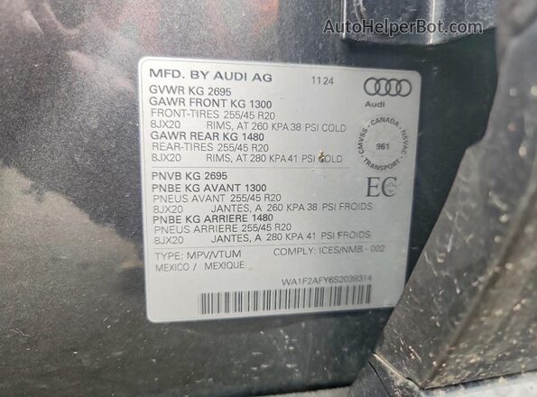 WA1F2AFY6S2039314 2025 AUDI Q5 Gray Engine compartment view