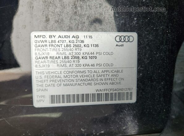 WA1FFCFS4GR012767 2016 AUDI Q3 Черный Вид подкапотного пространства