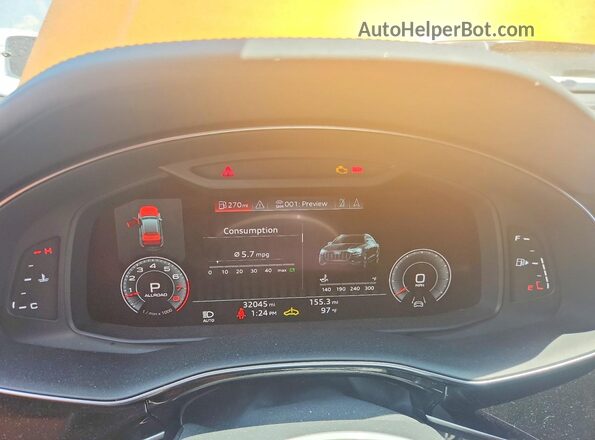 WA1FVAF10KD022247 2019 AUDI Q8 Orange ხელსაწყოთა პანელის ხედი