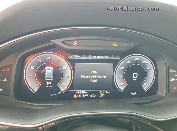 WA1FVAF10KD029702 2019 AUDI Q8 Blue ხელსაწყოთა პანელის ხედი