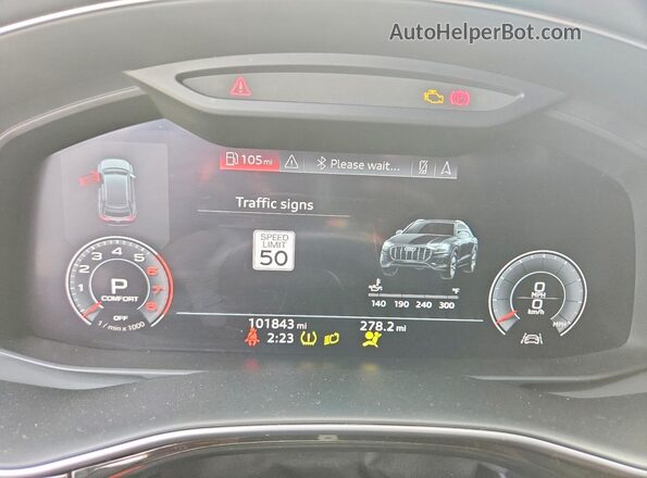 WA1FVAF12LD020629 2020 AUDI Q8 Gray Vista del cuadro de instrumentos