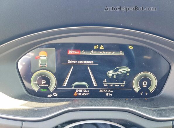 WA1G2AFY9M2077031 2021 AUDI Q5 Blue Вид щитка приладів