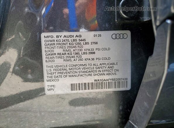 WA1GAAFY5S2057438 2025 AUDI Q5 Серый Вид подкапотного пространства