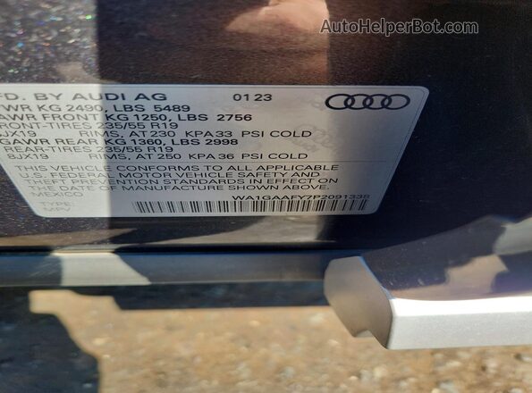 WA1GAAFY7P2091338 2023 AUDI Q5 Gray 360 interior view
