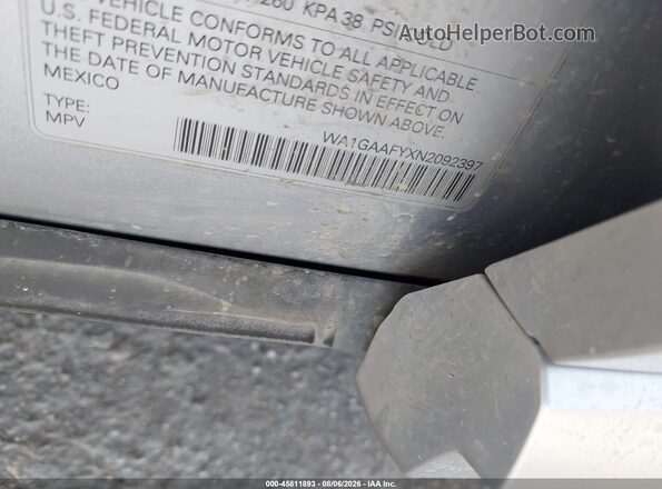 WA1GAAFYXN2092397 2022 AUDI Q5 Silver ძრავის განყოფილების ხედი