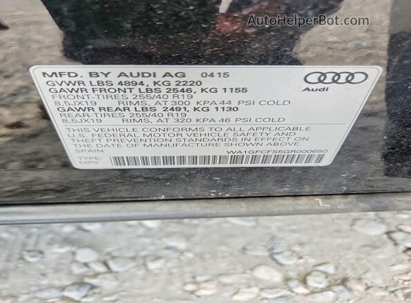 WA1GFCFS5GR000650 2016 AUDI Q3 Black სალონის 360-გრადუსიანი ხედი