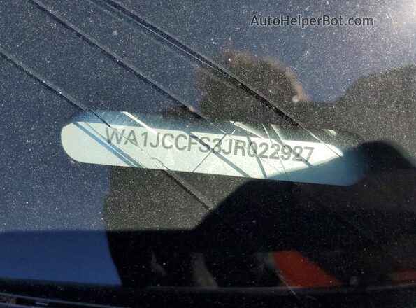 WA1JCCFS3JR022927 2018 AUDI Q3 Silver VIN sticker view