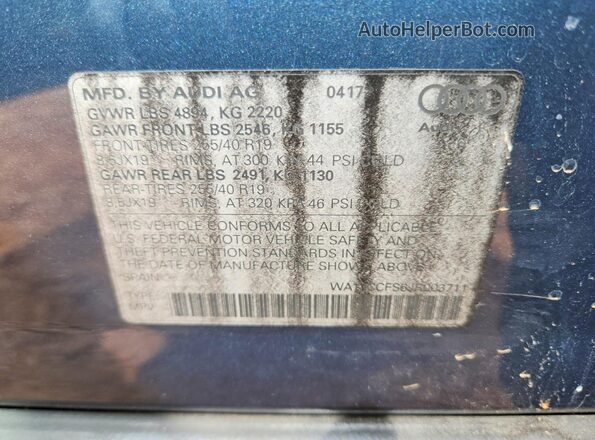 WA1JCCFS6JR003711 2018 AUDI Q3 Blue Widok wnętrza 360 stopni