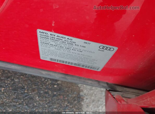 WA1JCCFSXJR012296 2018 AUDI Q3 Red Widok komory silnika