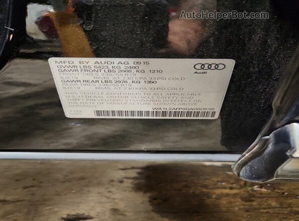 WA1L2AFP9GA060536 2016 AUDI Q5 Black VIN sticker view