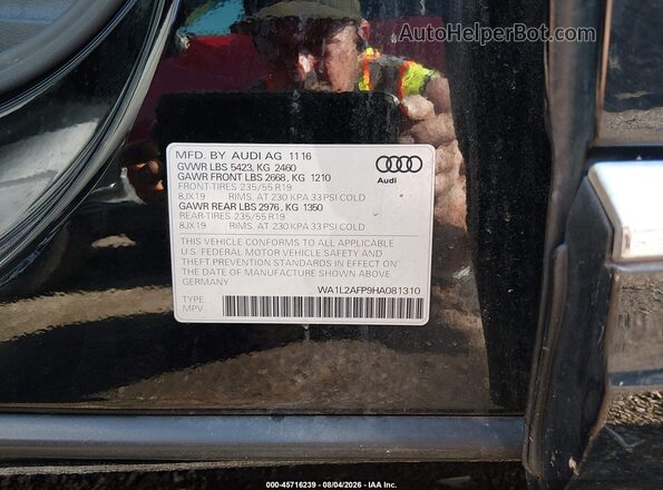 WA1L2AFP9HA081310 2017 AUDI Q5 Black ძრავის განყოფილების ხედი