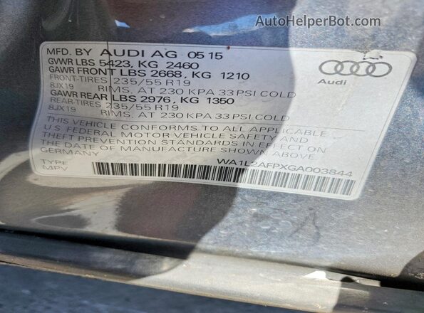 WA1L2AFPXGA003844 2016 AUDI Q5 Silver VIN կոդի պիտակի տեսք