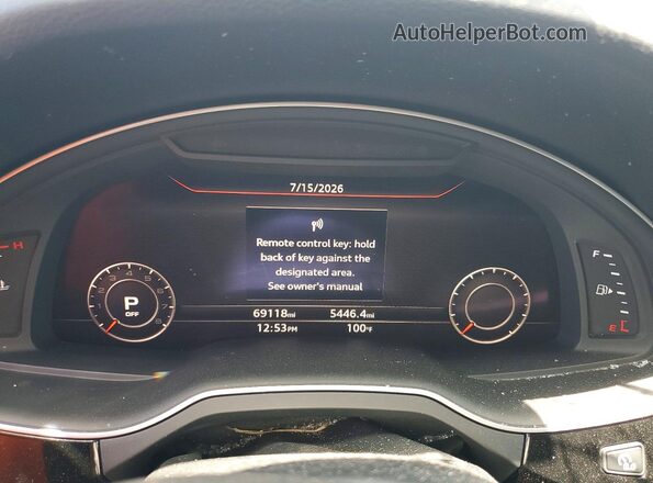 WA1LAAF71KD012037 2019 AUDI Q7 Silver Սարքավորումների վահանակի տեսք