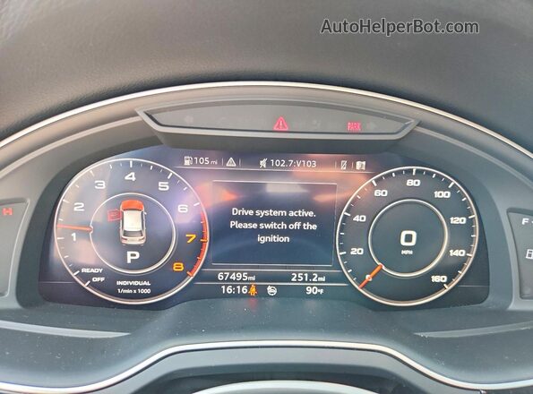 WA1LAAF73KD000293 2019 AUDI Q7 White Vista del cuadro de instrumentos
