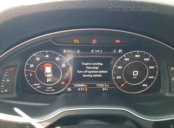 WA1LAAF74HD051035 2017 AUDI Q7 Gray Widok zestawu wskaźników
