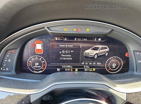 WA1LAAF76HD006503 2017 AUDI Q7 Black Widok zestawu wskaźników
