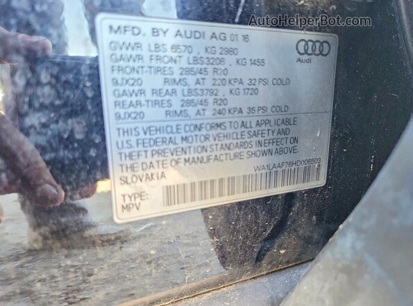 WA1LAAF76HD006503 2017 AUDI Q7 Black Widok wnętrza 360 stopni