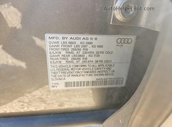 WA1LAAF76HD032678 2017 AUDI Q7 Gray 
