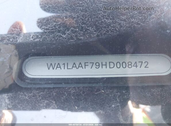 WA1LAAF79HD008472 2017 AUDI Q7 Black Շարժիչի բաժամունքի տեսք