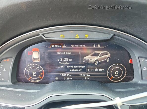 WA1LAAF7XHD056014 2017 AUDI Q7 Blue Instrument cluster view