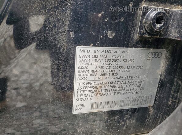 WA1LABF76HD033948 2017 AUDI Q7 Black VIN sticker view