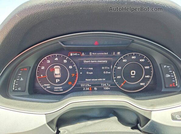 WA1LHAF79KD017191 2019 AUDI Q7 Gray ხელსაწყოთა პანელის ხედი