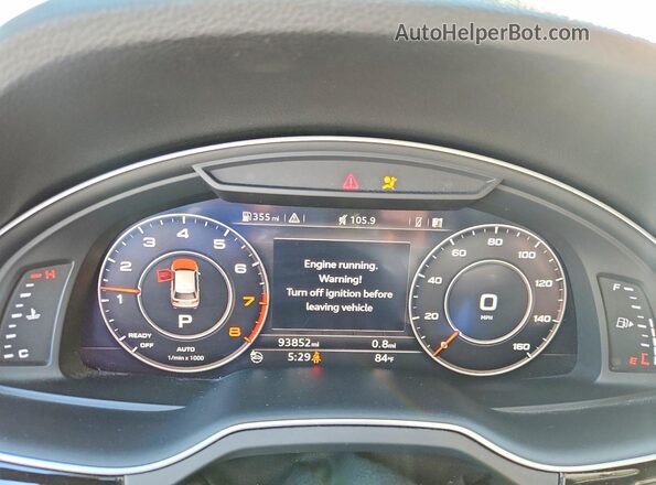 WA1LHAF7XHD049978 2017 AUDI Q7 Gray ხელსაწყოთა პანელის ხედი