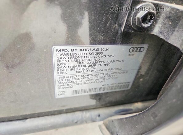 WA1LJBF71MD019482 2021 AUDI Q7 Gray Widok wnętrza 360 stopni