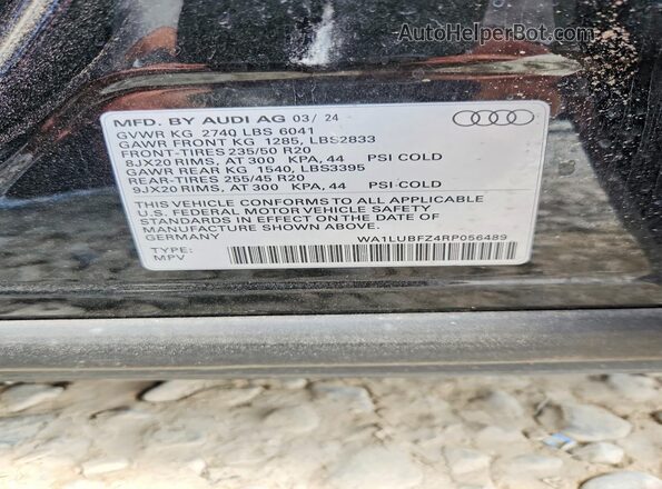WA1LUBFZ4RP056489 2024 AUDI Q4 Black Engine compartment view