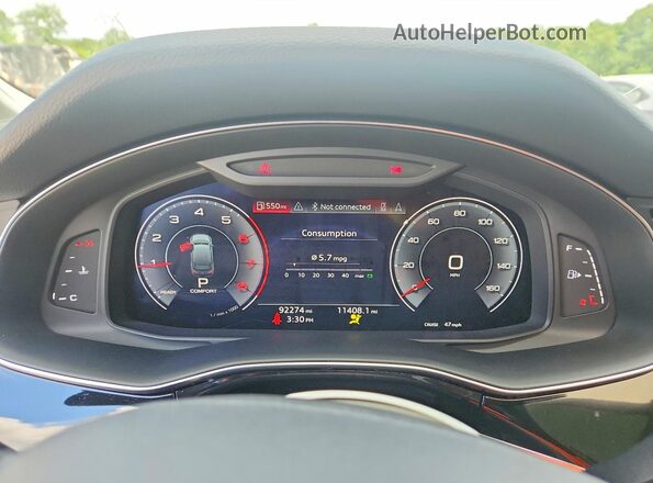WA1LXAF74LD007494 2020 AUDI Q7 Gray ხელსაწყოთა პანელის ხედი