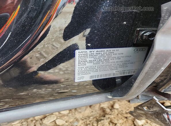 WA1LXBF79ND017513 2022 AUDI Q7 Black VIN კოდის სტიკერის ხედი