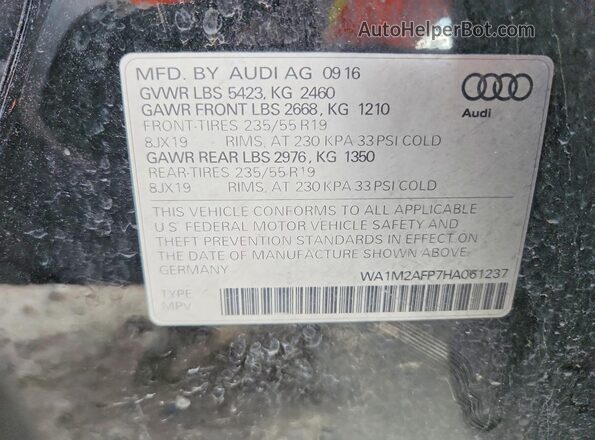 WA1M2AFP7HA061237 2017 AUDI Q5 Черный Панорамный вид салона 360°
