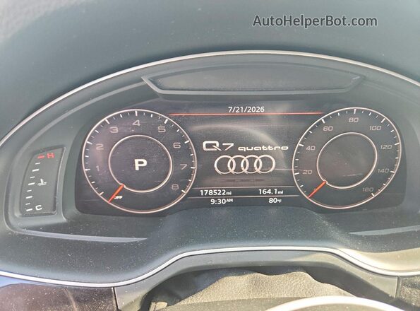WA1VAAF71JD049063 2018 AUDI Q7 White ხელსაწყოთა პანელის ხედი