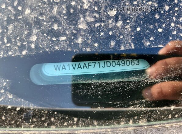 WA1VAAF71JD049063 2018 AUDI Q7 White VIN კოდის სტიკერის ხედი