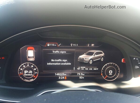 WA1VAAF71KD008434 2019 AUDI Q7 White Widok zestawu wskaźników