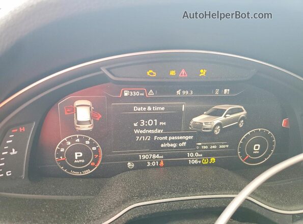 WA1VAAF72HD011111 2017 AUDI Q7 White Սարքավորումների վահանակի տեսք