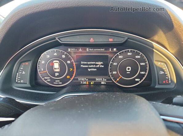 WA1VAAF75JD028216 2018 AUDI Q7 Blue Instrument cluster view