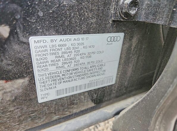 WA1VAAF77JD020540 2018 AUDI Q7 Black VIN sticker view