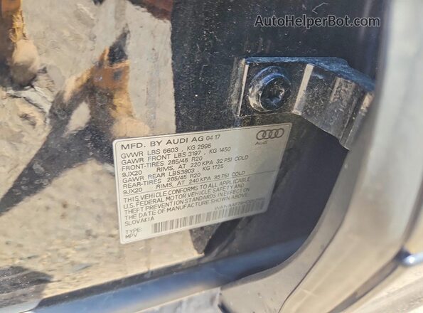 WA1VAAF78HD052584 2017 AUDI Q7 Black VIN sticker view