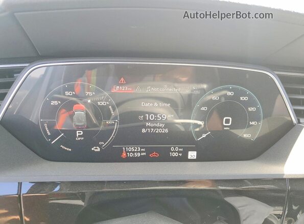 WA1VABGE5KB014672 2019 AUDI E-TRON White ხელსაწყოთა პანელის ხედი