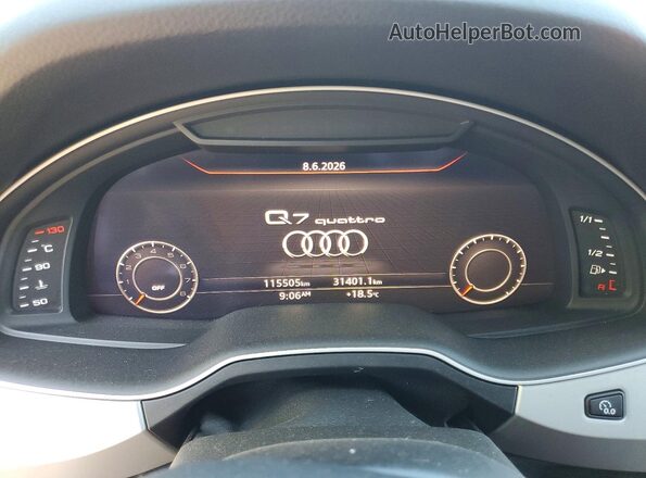 WA1WAAF76JD034966 2018 AUDI Q7 Black Instrument cluster view
