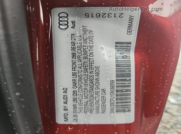 WAU2BCFU1SN058359 2025 AUDI A5 Red Շարժիչի բաժամունքի տեսք