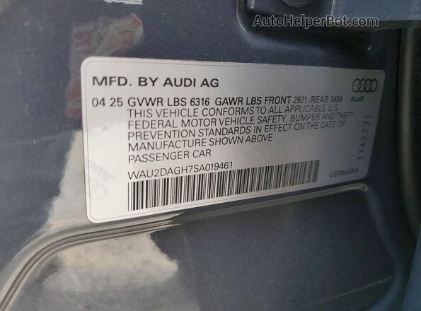 WAU2DAGH7SA019461 2025 AUDI A6 Gray Вид підкапотного простору