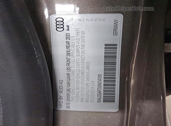 WAU2GAFC5GN034330 2016 AUDI A7 Brown Вид підкапотного простору