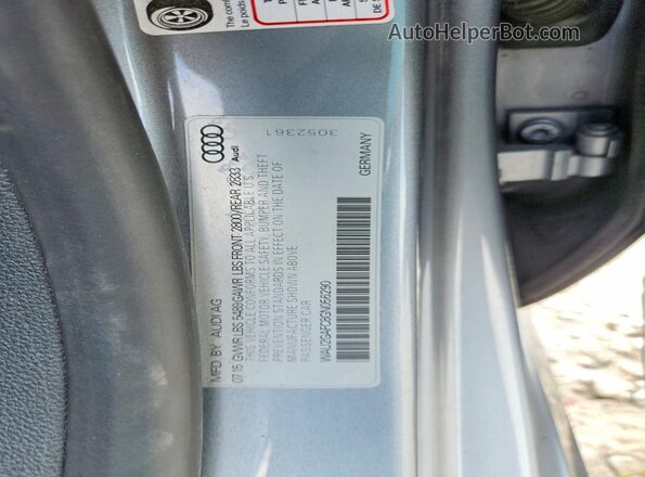 WAU2GAFC8GN056290 2016 AUDI A7 Silver Vista de la etiqueta del VIN