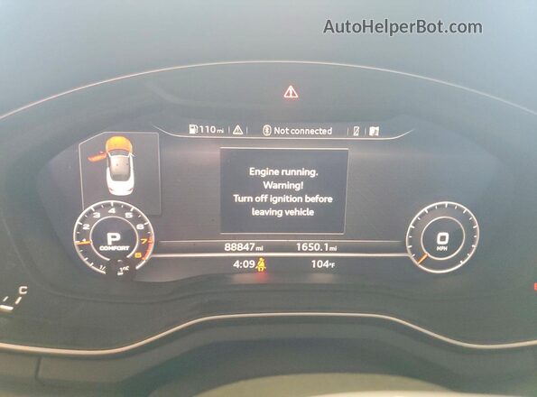 WAU2NGF53JN003448 2018 AUDI A5 Black Vista del cuadro de instrumentos