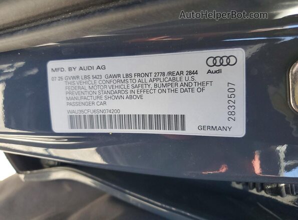 WAU35CFU6SN074200 2025 AUDI S5 Gray Engine compartment view