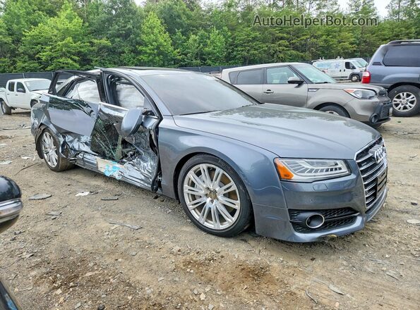 WAU43AFD3GN010802 2016 AUDI A8 Gray Delantero derecho