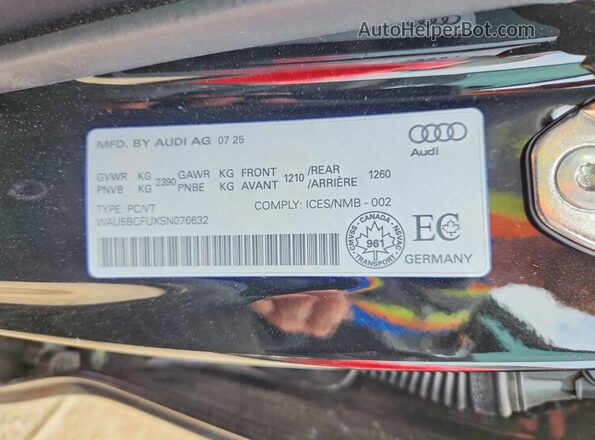 WAU5BCFUXSN076632 2025 AUDI A5 Черный Вид подкапотного пространства